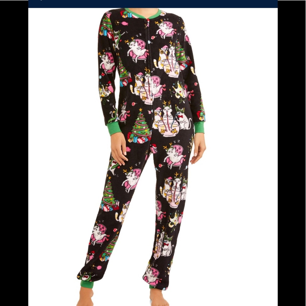 Women/Men Christmas Pajamas Cats Partying Pjs S